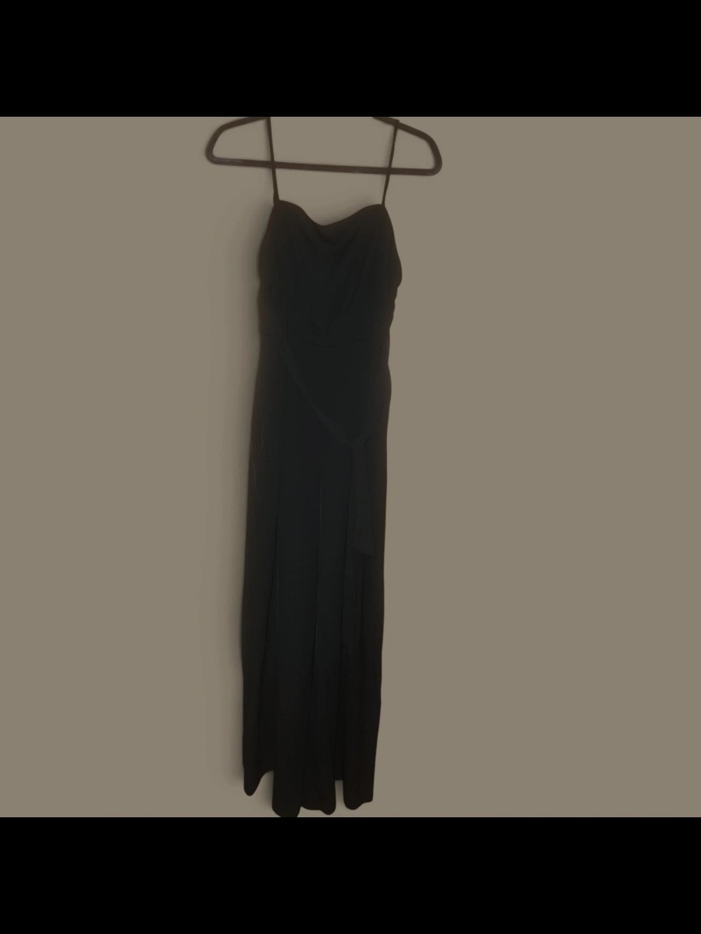 Nine West Black Spaghetti Strap Maxi Jumpsuit
